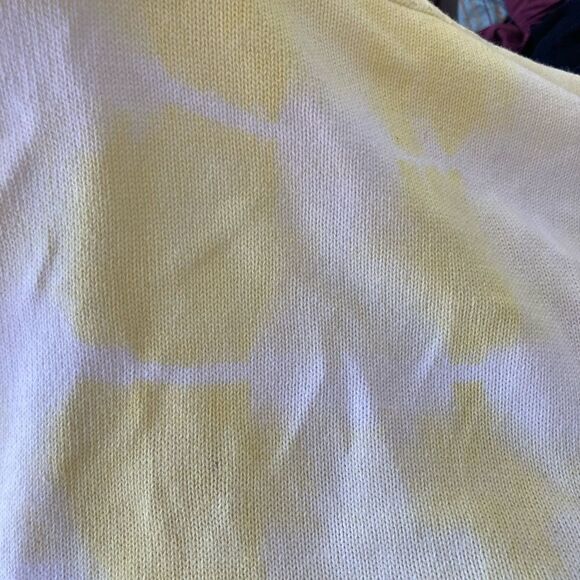 Elizabeth and James cotton sweater chunky boxy yellow& white print - Picture 5 of 10